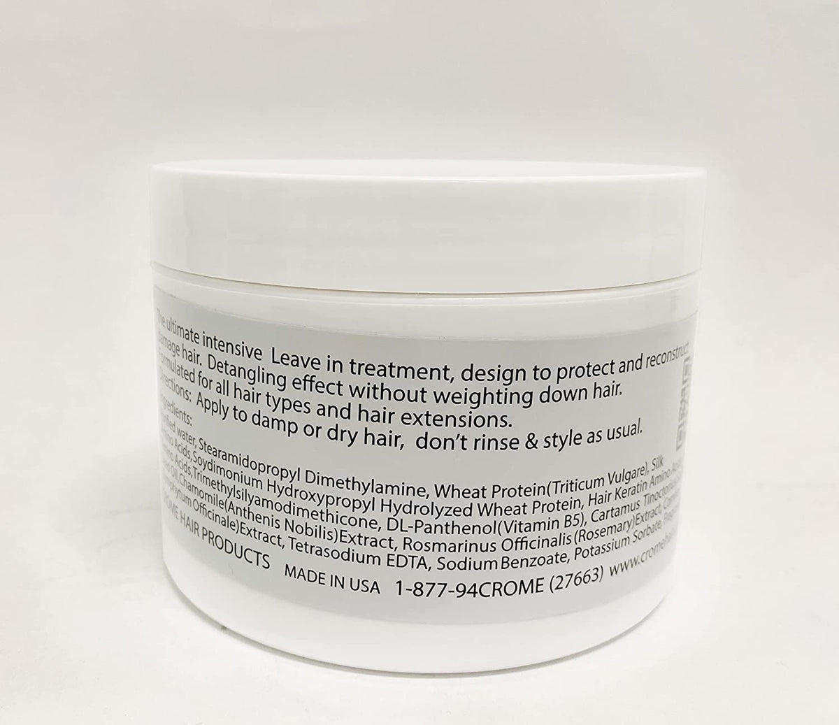 Crome hair food being dispensed on hand for easy application and repair