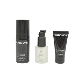 CROWN AFFAIR set in use on wavy hair for frizz-free volume