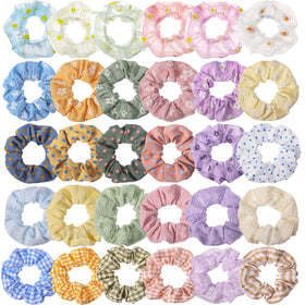 Crowye front packaging of 30 scrunchies showing assortment and value
