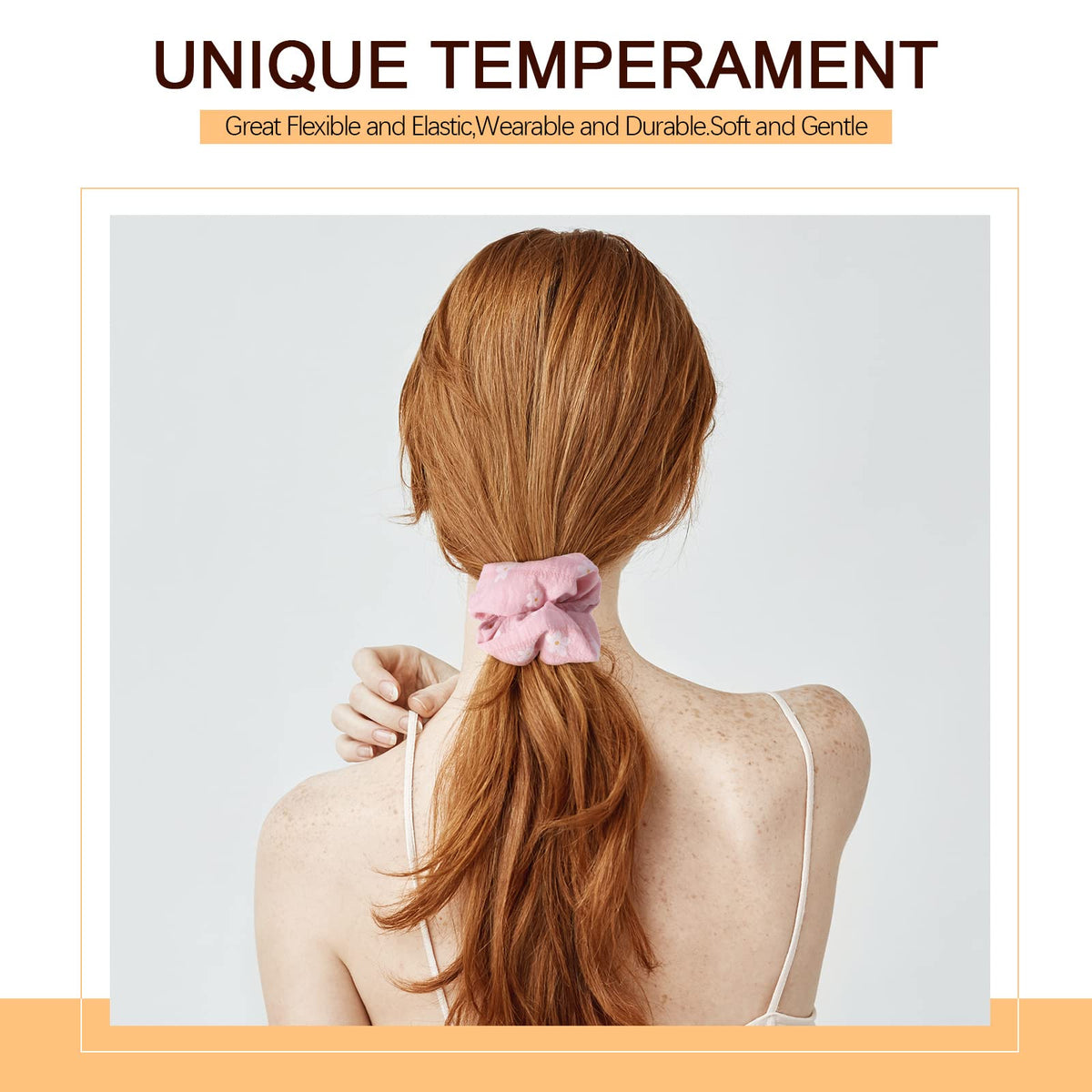 Crowye scrunchie worn on wrist as accessory for convenient storage