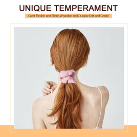 Crowye scrunchie worn on wrist as accessory for convenient storage