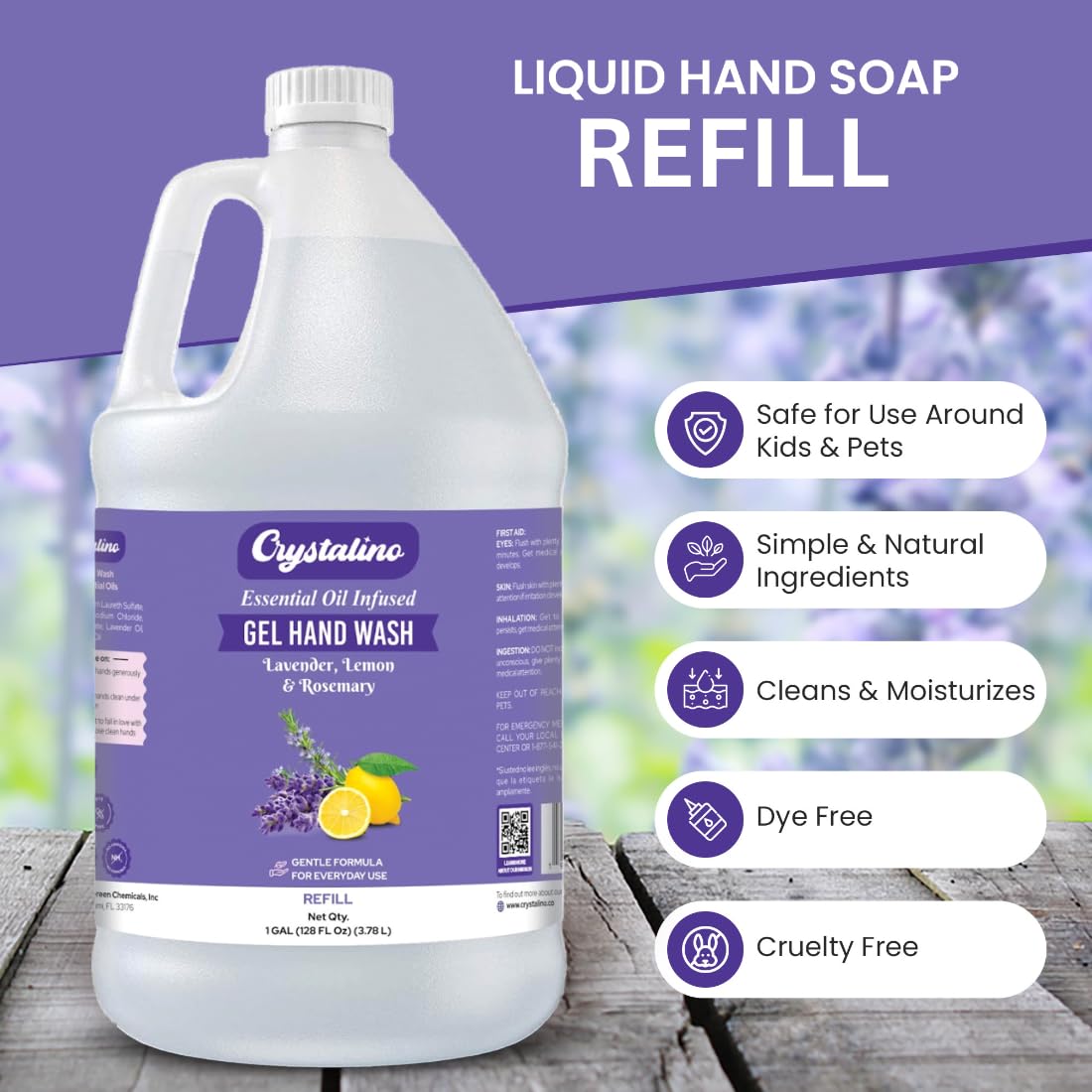 Crystalino soap lather texture close-up demonstrating gentle moisturizing cleanse