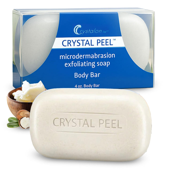 Crystalon Crystal Peel front packaging showing 4oz bar and lemongrass scent benefit