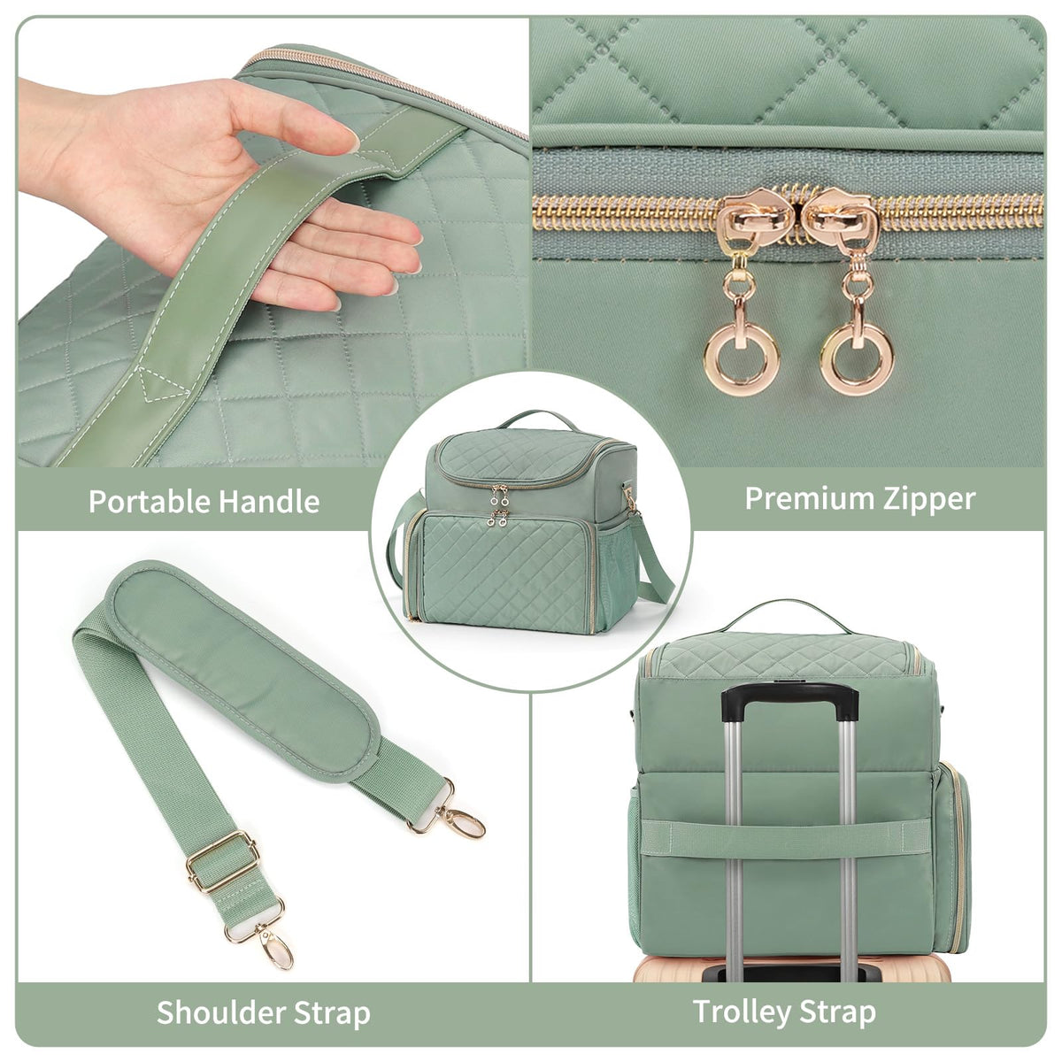 CUBETASTIC shoulder strap and luggage-fixing strap showing hands-free transport advantage