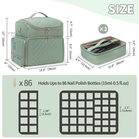 CUBETASTIC packed with nail polish and lamp illustrating consolidated storage and space saving