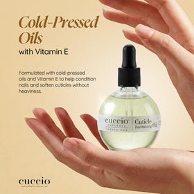 Cuccio being massaged into nails demonstrating cuticle hydration and softened edges benefit