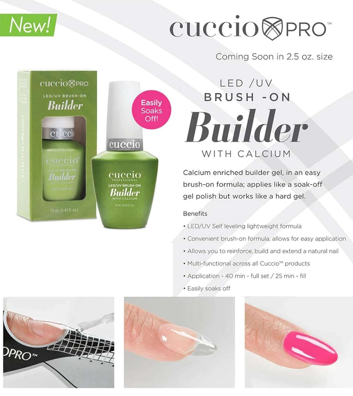 Brush applying Cuccio Builder for precise shaping and reinforcement benefit