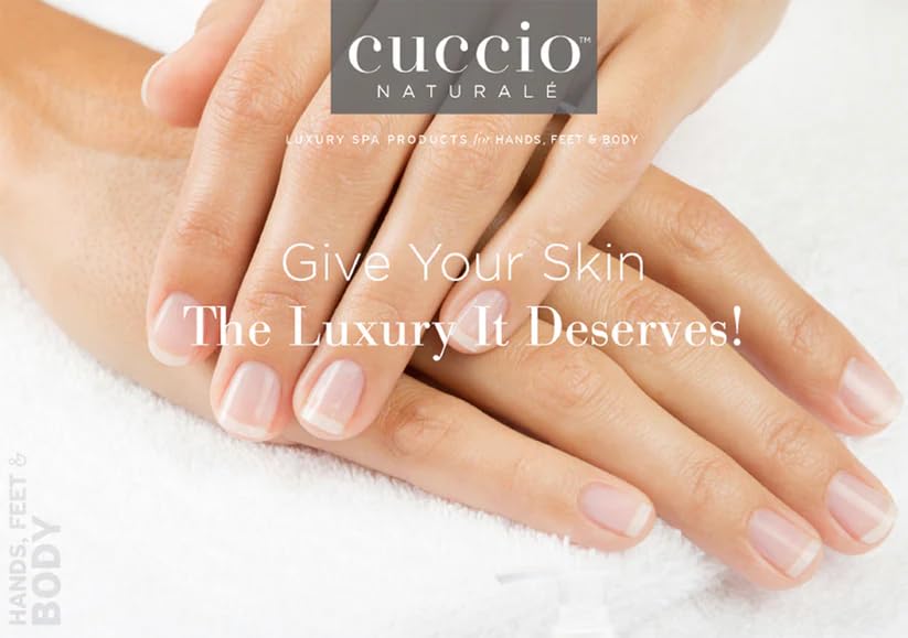 Cuccio close-up label with milk and honey ingredients visible