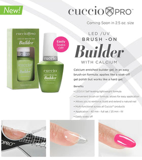 Cuccio sculpted nail on form demonstrating structural building and salon-quality result