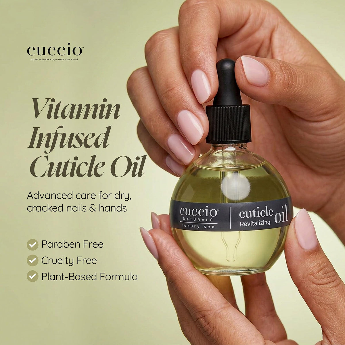 Cuccio applied to fingernails after manicure for smoother cuticles benefit