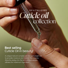 Cuccio on bathroom vanity styled in a skincare routine for salon-quality home care benefit