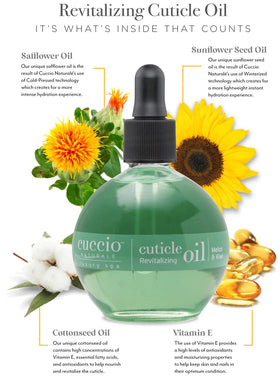 Cuccio open dropper dispensing oil for precise, non-greasy cuticle care