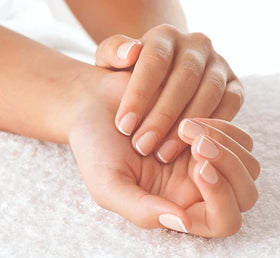 Cuccio applied before bed with cotton gloves illustrating intensive overnight conditioning