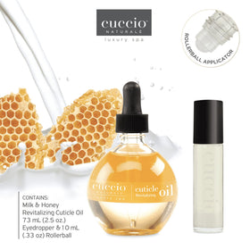 Cuccio oil texture on skin highlighting quick absorption and non-greasy finish