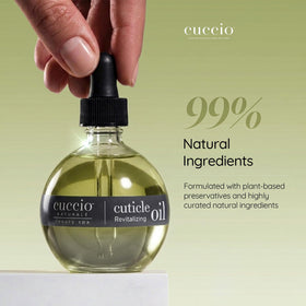 Cuccio oil texture glossy pool highlighting fast absorption and non-greasy feel
