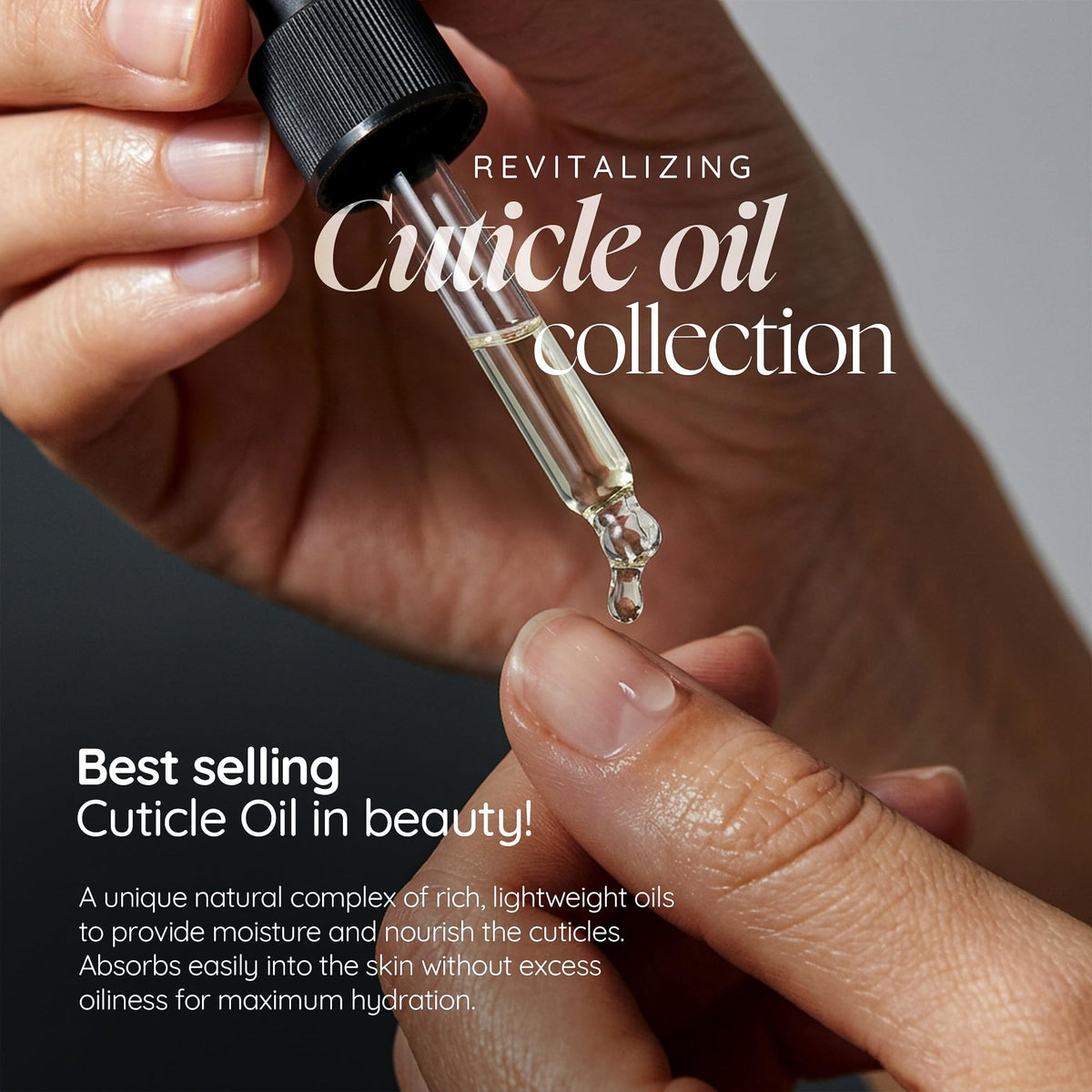 Cuccio placed on vanity with peach and vanilla accents for spa-like routine