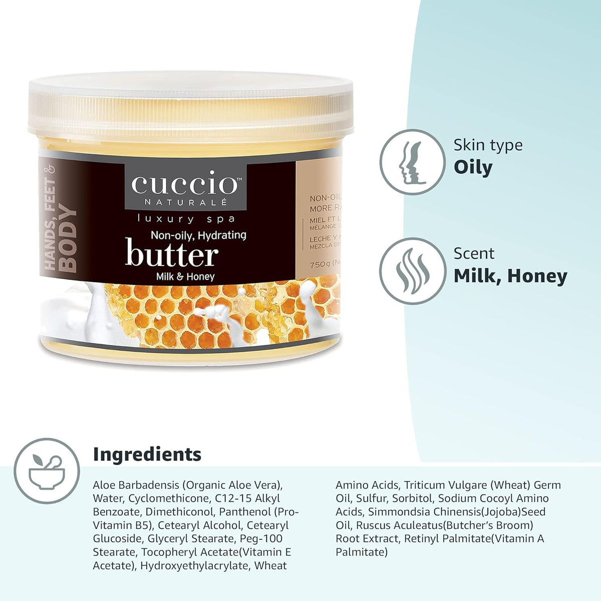 Cuccio open tub showing creamy texture and quick absorption