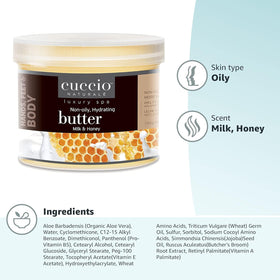 Cuccio open tub showing creamy texture and quick absorption