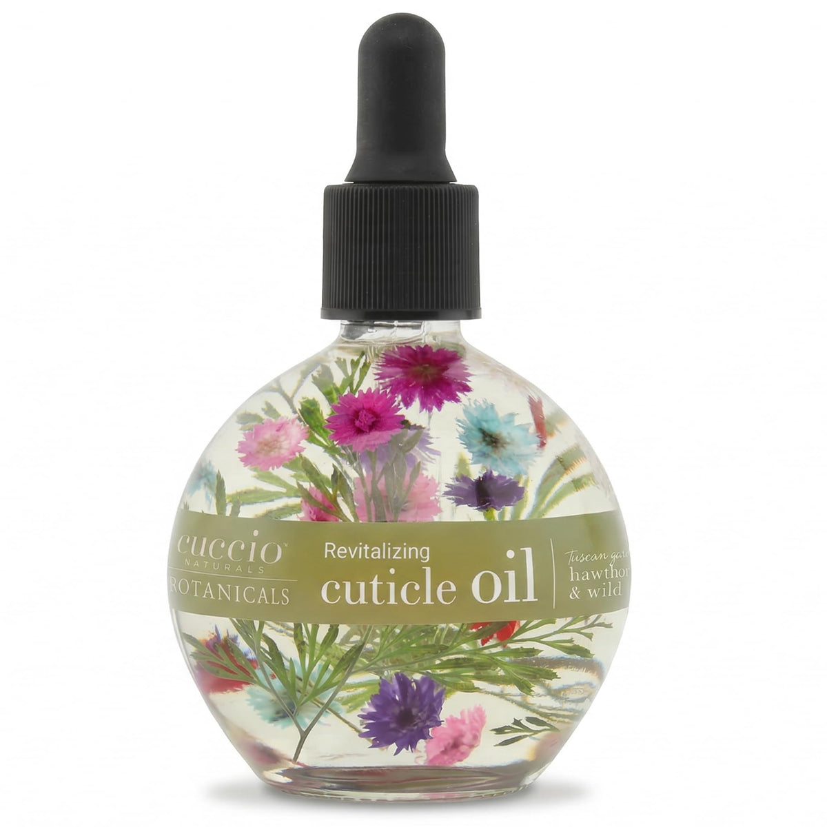 Cuccio Tuscan Garden front bottle showing product and size benefit