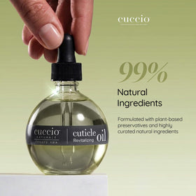 Cuccio oil texture on skin demonstrating fast absorption and non-greasy hydration
