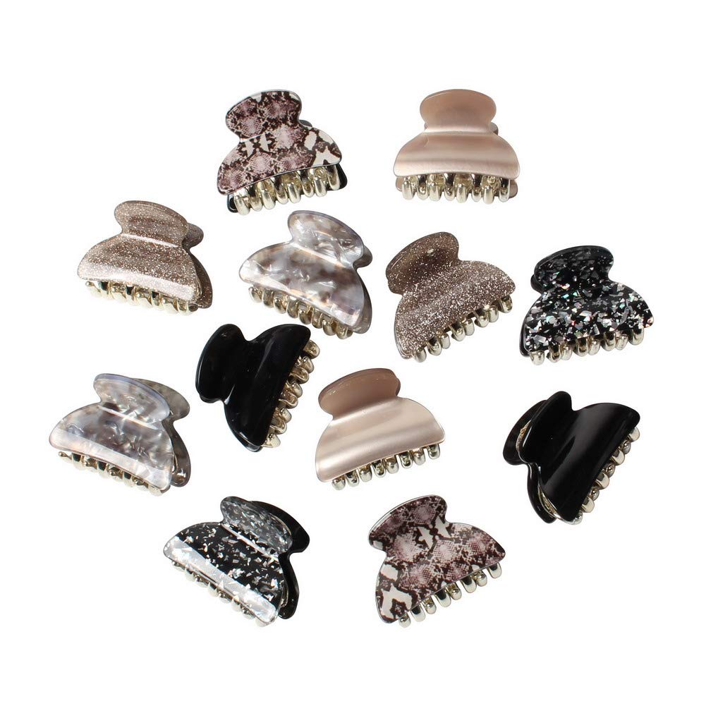 Cuizhiyu front view of 12-pack floral clips shows variety and convenience