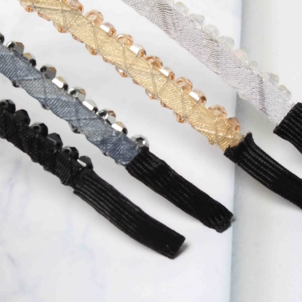 Cuizhiyu headband next to ruler showing 4.9-inch diameter for size reference