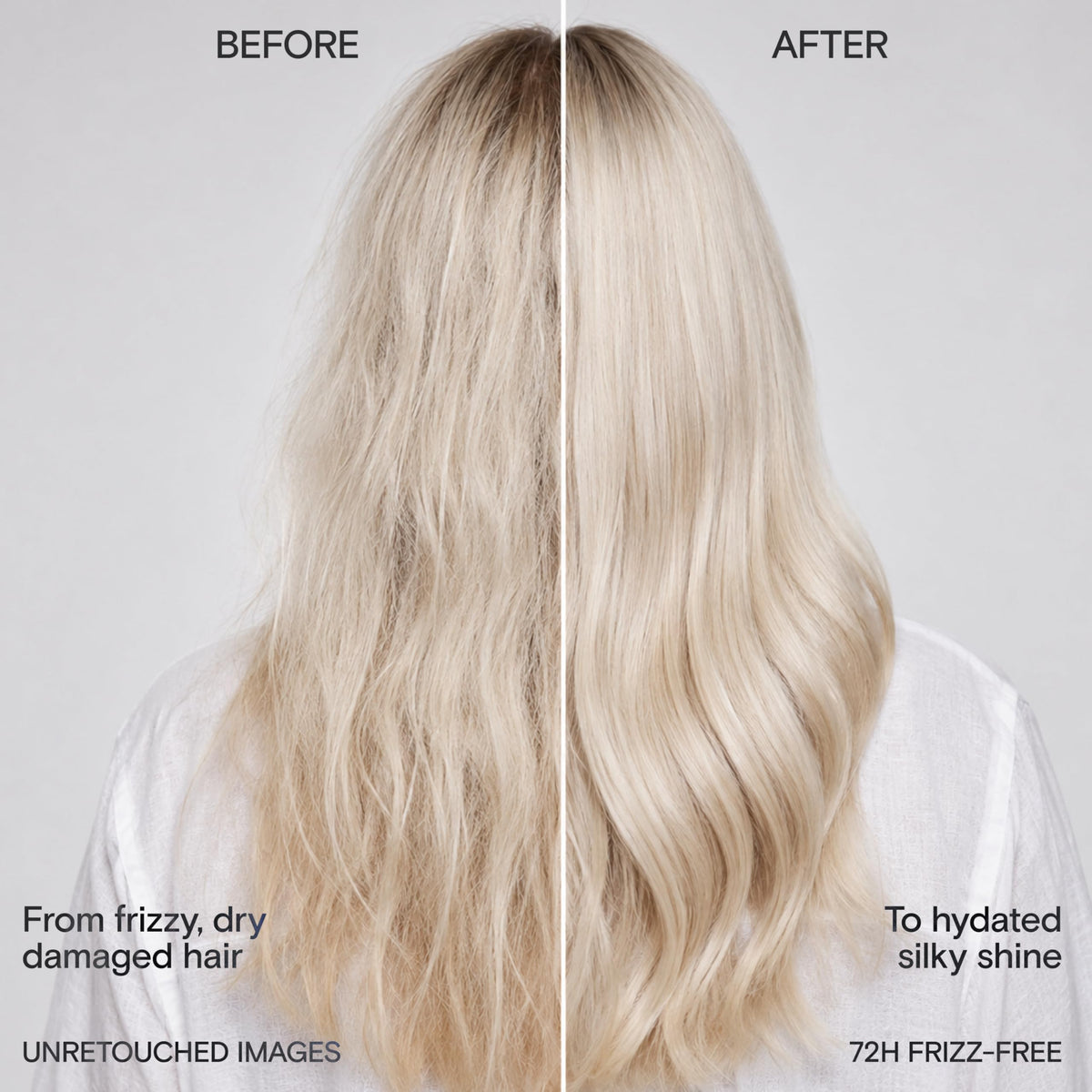 CULISE before and after split ends demonstrating smoother hair results