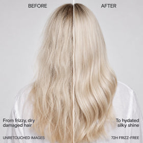 CULISE before and after split ends demonstrating smoother hair results