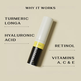 CUMA CumaBalm applied under eye with finger demonstrating gentle patting benefit