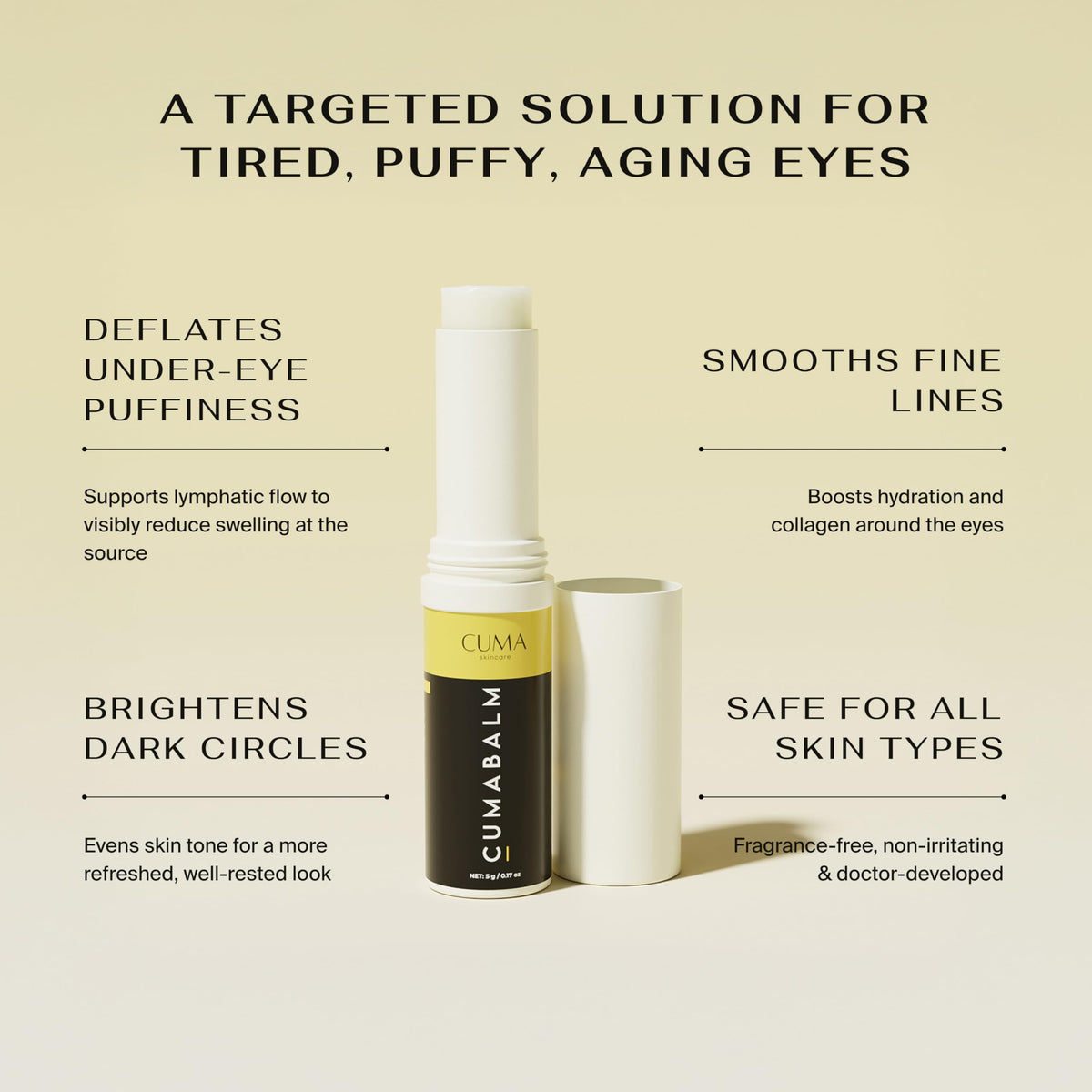 CUMA CumaBalm close-up of balm texture melting on fingertip, shows smooth hydration