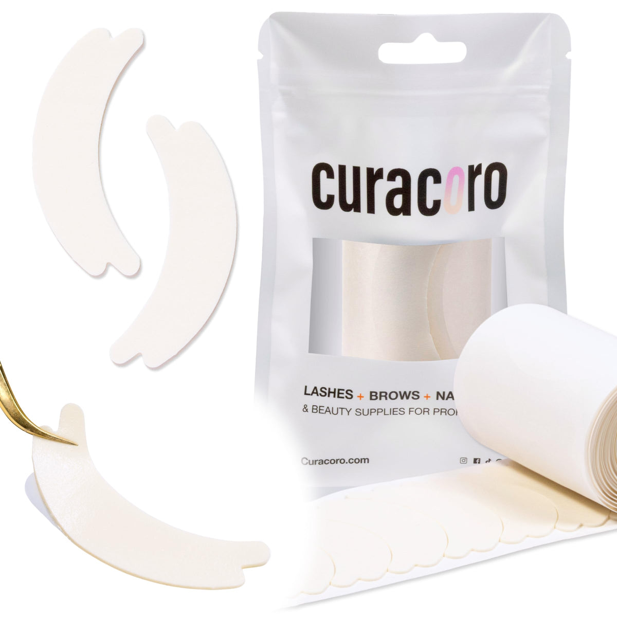 CURACORO front packaging showing 46 double foam eye pads and brand clarity