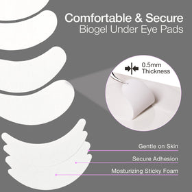 CURACORO pads applied under eye during extension service for secure isolation