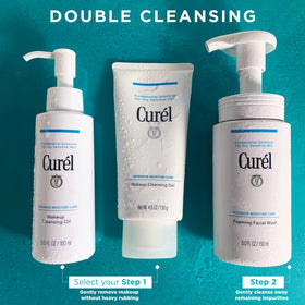 Curel cleansing oil texture on hand before emulsifying, shows smooth application