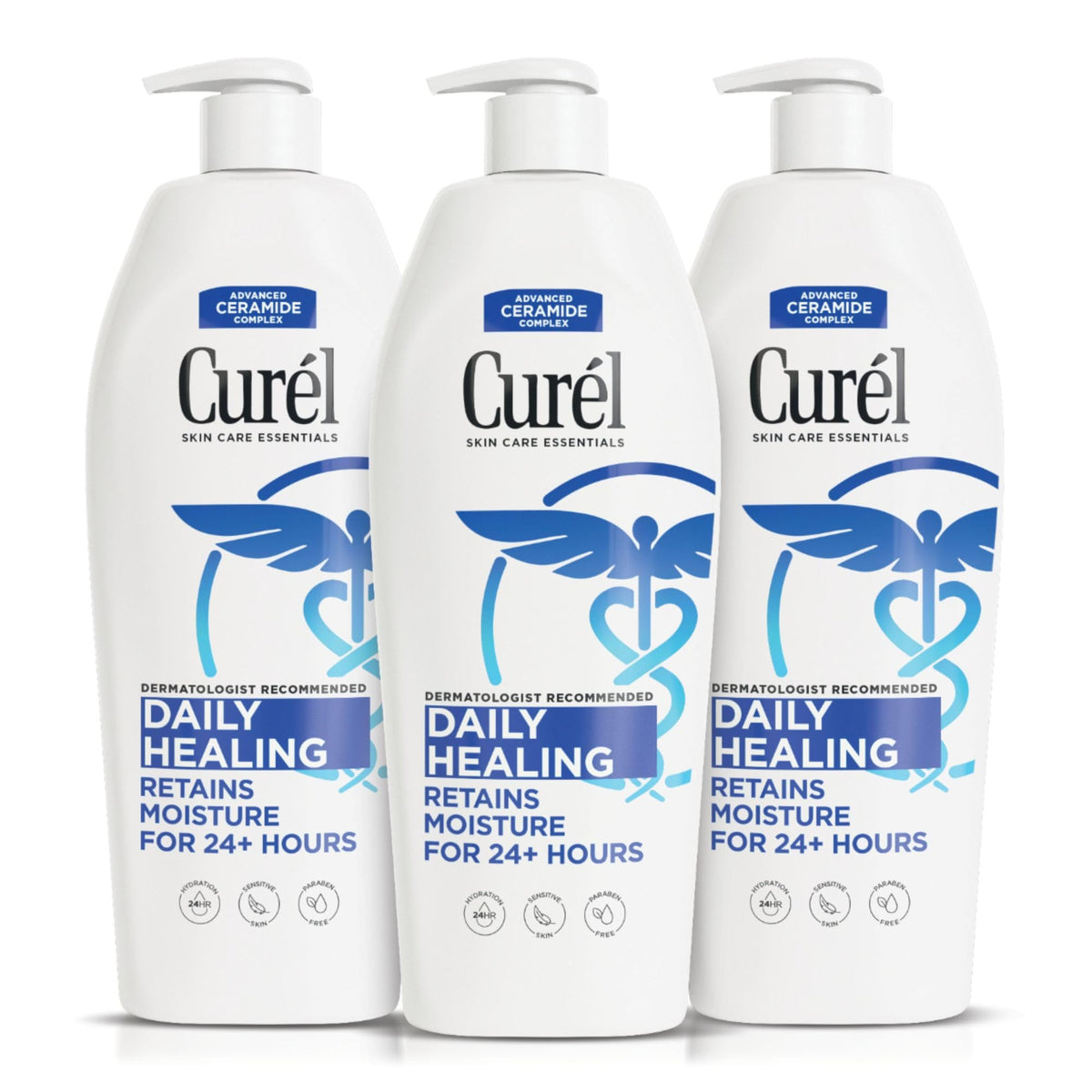 Curel front packaging showing bottle and product name with hydration benefit