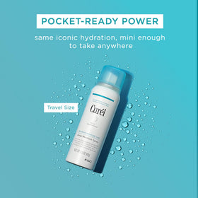 Curel mist used on forearm delivering quick all-over body moisture