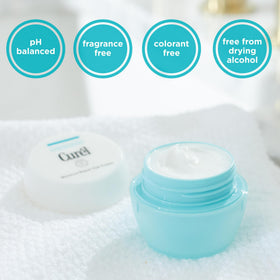 Curel close-up of dispenser and cap, shows precise application control benefit