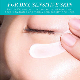 Curel cream texture swatch on skin, illustrates rich ceramide hydration