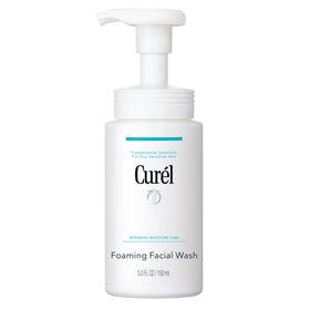 Curel foaming face wash front packaging showing gentle cleanser benefits