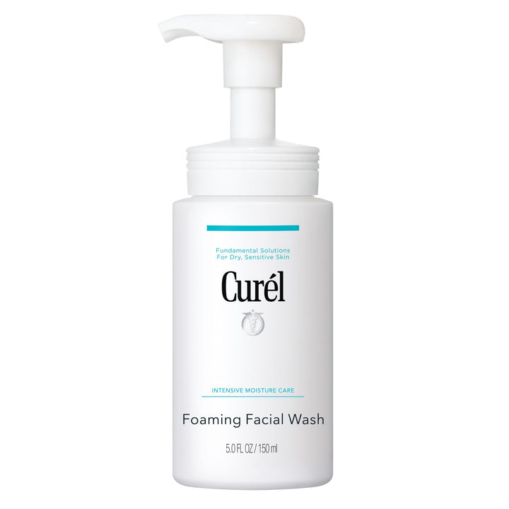 Curel foaming face wash front packaging showing gentle cleanser benefits