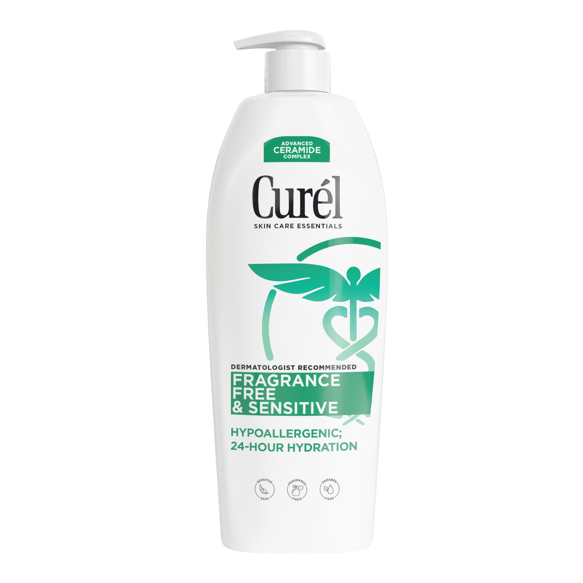 Curel front packaging 20oz showing clean unscented moisturizer benefits