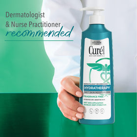 Curel before and after skin comparison illustrating improved moisturization