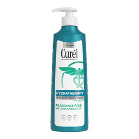 Curel bottle front view showing product and quick in-shower hydration benefit