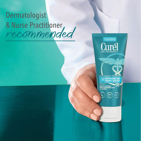 Curel ingredient label highlighting eucalyptus and Vitamin E