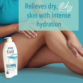 Curel pump dispenser demonstrating easy one-handed application benefit