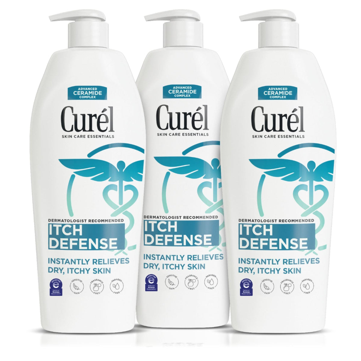 Curel bottle front view showing label and soothing benefit