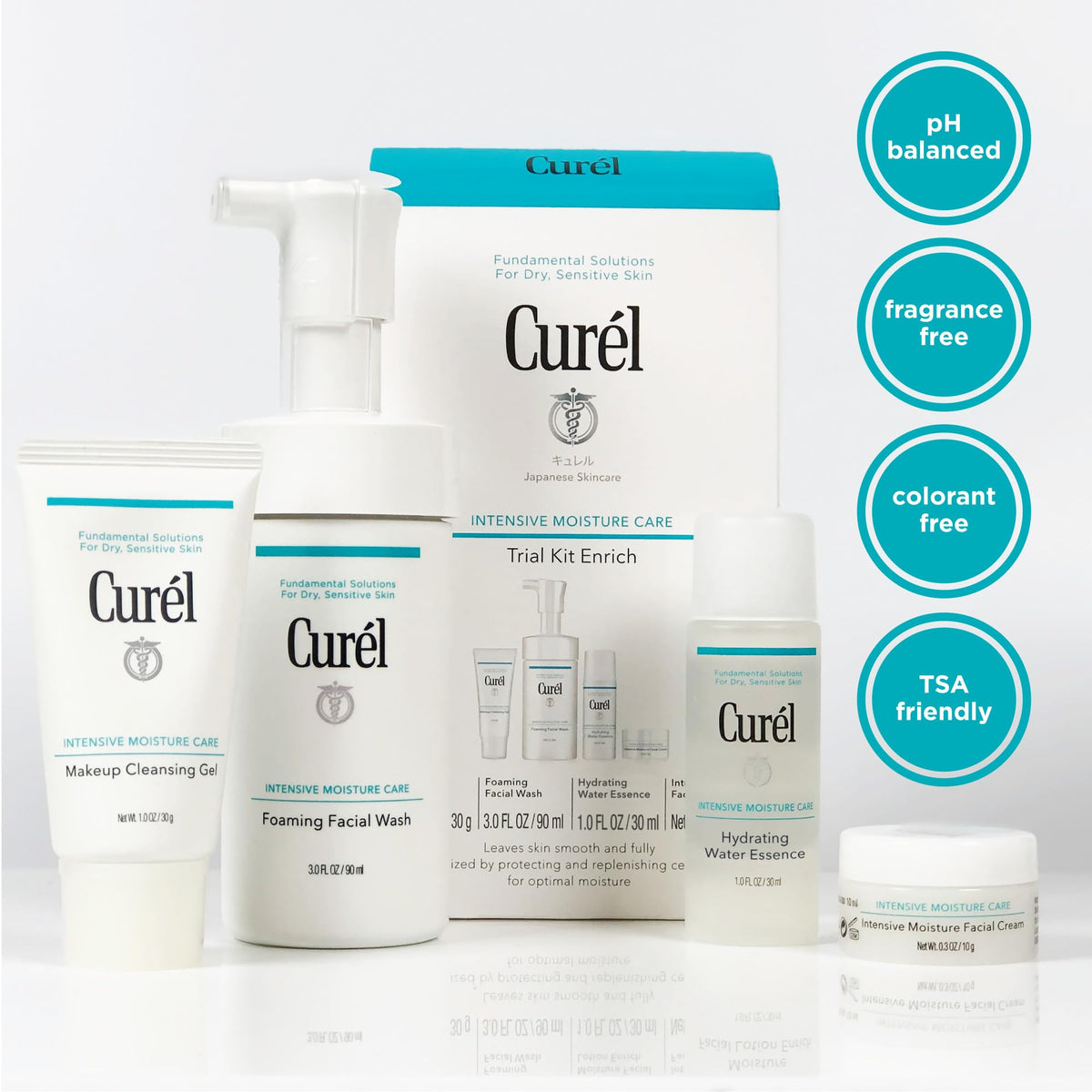 Curel makeup cleansing gel pump close-up showing gentle removal performance