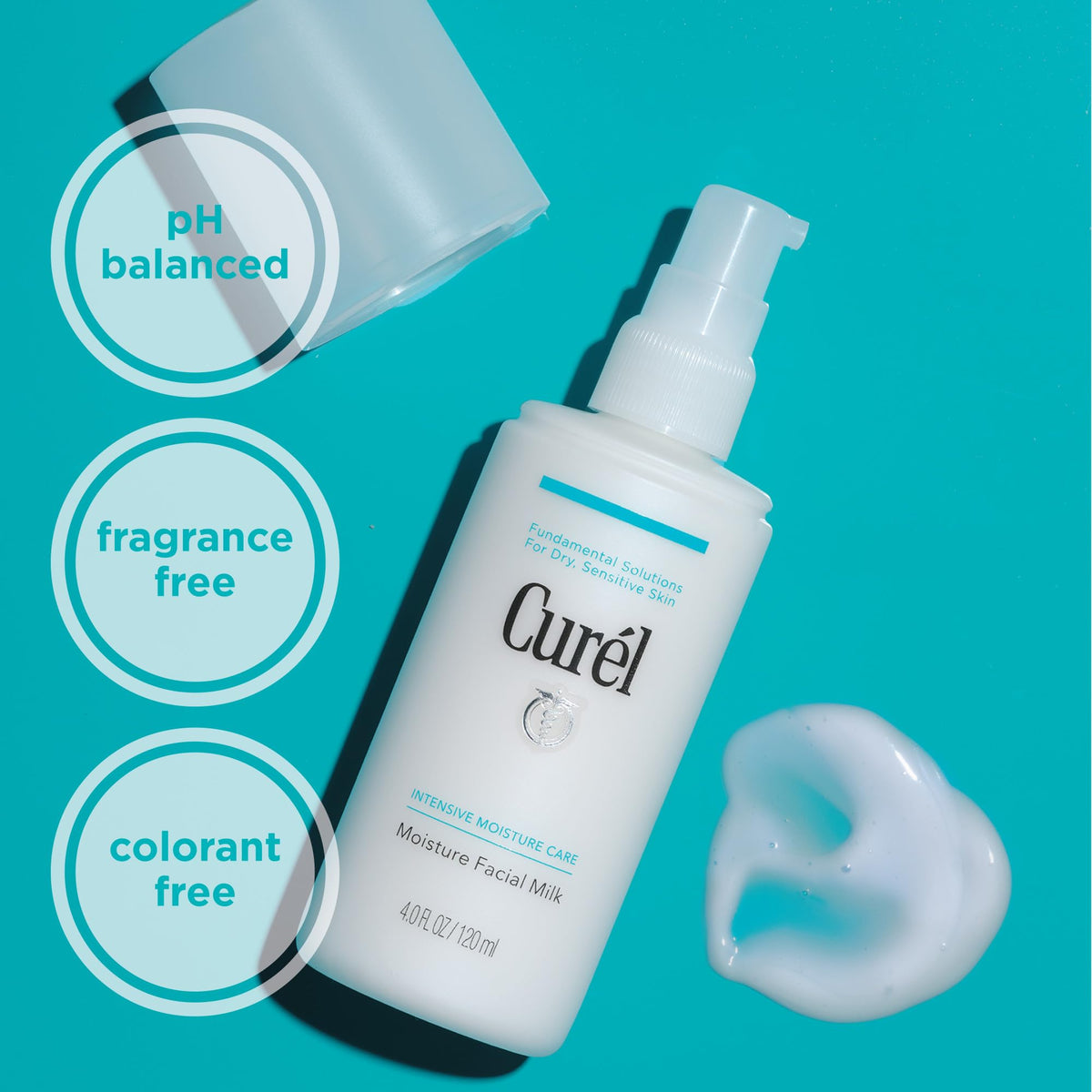 Curel milky texture close-up demonstrating lightweight absorbent consistency