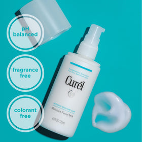 Curel milky texture close-up demonstrating lightweight absorbent consistency