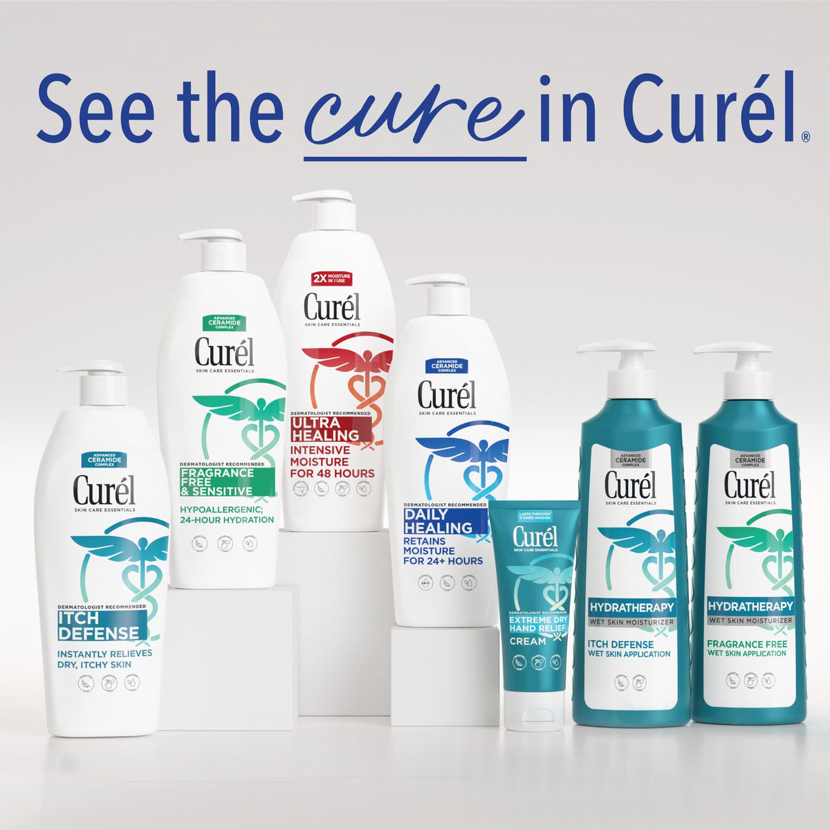 Curel moisturizer on damp skin detail illustrating immediate absorption and no residue