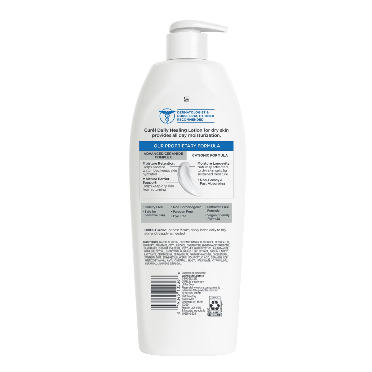Curel ceramide graphic explaining barrier repair and moisture retention